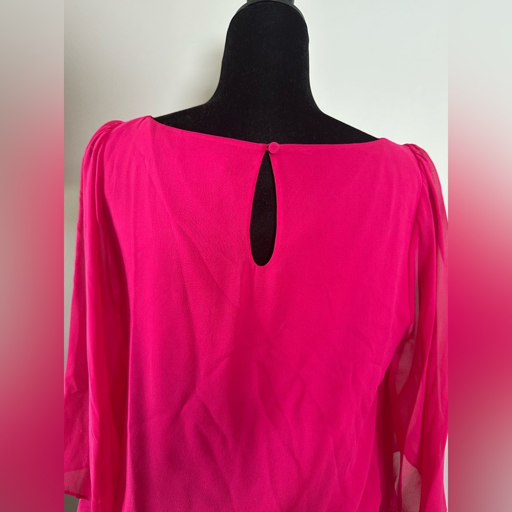 Alice + Olivia Pink Puff Sleeve Boxy Blouse - Picture 4 of 14